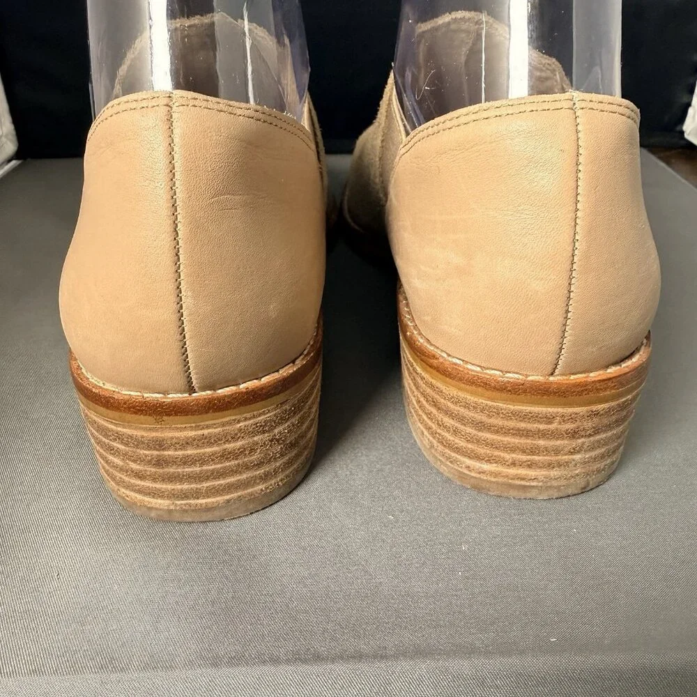 Aldo Women's Aucoin Loafers Shootie Size 7.5 Beige Suede Stacked Heel - Picture 4 of 6